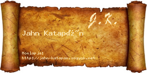 Jahn Katapán névjegykártya